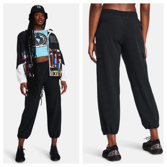 Under Armour UA Rival Woven Women's Cargo Pants M Black - Picture 1 of 16